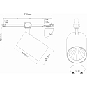 SLV LED 3-Phasen Strahler TRACKSPOT P, 12W, 3000K, 1800/5955lm, IP20, DALI dimmbar, wei�