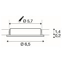 SLV LED Downlight DL 126 LED Einbauleuchte, rund, 2,8W LED, 12V DC, 3000K, chrom