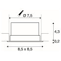 VERLUX, Einbauleuchte, LED, 3000K, mattwei�, 8,5x8,5 cm, 10W