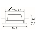 SLV LED Einbauleuchte FRAME BASIC LED SET Downlight, 9,4W, SMD LED, 3000K, 90�, inkl. Treiber, Clipfedern, wei�
