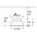 Einbauleuchte HORN-T GU10, 1xGU10, 230V, Clipfedern, schwarz