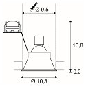 SLV Einbauleuchte HORN-O, 1xGU10, 230V, Clipfedern, schwarz