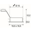 SLV Deckeneinbaustrahler NEW TRIA ES111 1, GU10, 230V, eckig, inkl. Blattfedern, wei�