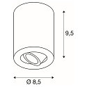 SLV Ceiling luminaire TRILEDO ROUND CL Surface mount luminaire Downlight, LED, 6W, 38�, 3000K, incl. driver, matt black