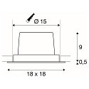 SLV LED Deckeneinbaustrahler NEW TRIA DL SET, eckig, COB LED, 2700K, 30�, inkl. Treiber, Clipfedern, wei�
