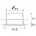 Outdoor LED Einbau-Downlight PATTA-I SQUARE, IP65, 12W 3000K 910lm 38�, dimmbar, inkl. Treiber