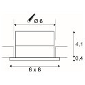 SLV Outdoor LED Einbau-Downlight PATTA-I SQUARE, IP65, 12W 3000K 910lm 38�, dimmbar, inkl. Treiber, Alu geb�rstet