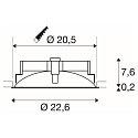SLV LED Decken-Einbauleuchte OCCULDAS 23, indirekt, IP20 IK02, 700mA, 23W 3000K 1500lm 120�, inkl. Treiber, dimmbar, wei�