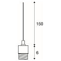 Pendelleuchte FENDA, 150cm, mit offenem Kabel, E27, ohne Schirm, Schwarz