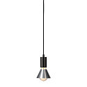 SLV Pendelleuchte FITU PD, E27, L�nge 9.1cm, Pendel 500cm, mit offenem Kabelende, Schwarz