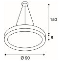 LED Pendelleuchte MEDO RING 90, 58W 3000K 3945lm 105�, dimmbar 1-10V, schwarz - Nachfolger verf�gbar (Art.-Nr. 1008595)