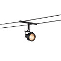 Seilleuchte SALUNA QR-C51 f�r TENSEO 12V Niedervolt-Seilsystem, drehbar, schwenkbar, Schwarz