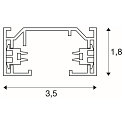 1-Phasen Hochvolt-Schiene, Aufbauversion / Pendelversion, 220-240V AC, Aluminium, 100cm, silbergrau