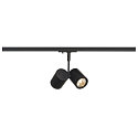 1-Phasen Strahler BIMA 2, 2-flammig, 2x GU10, IP20, inkl. Adapter, schwarz