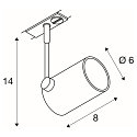 SLV 1-Phasen Strahler BIMA 1, 1-flammig, 1x GU10, IP20, inkl. Adapter, silbergrau