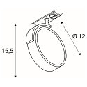 SLV 1-Phasen Strahler KALU TRACK QPAR111, GU10 max. 75W, inkl. 1-Phasen-SLV-Adapter, silbergrau