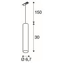 SLV 1-HV-phase-track pendant luminaire ENOLA B, GU10 QPAR51, incl. Adaptor, white