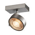 SLV Wand- und Deckenleuchte KALU CW SINGLE QPAR111, 1x GU10 max. 75W, kardanisch, alu geb�rstet