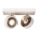 SLV Wand- und Deckenleuchte KALU CW DOUBLE QPAR111, 2x GU10 max. 75W, kardanisch, wei�