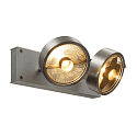 SLV Wand- und Deckenleuchte KALU CW DOUBLE QPAR111, 2x GU10 max. 75W, kardanisch, alu geb�rstet