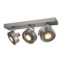 SLV Wand- und Deckenleuchte KALU CW TRIPLE QPAR111, 3x GU10 GU10 max. 75W, kardanisch, Alu geb�rstet