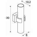 SLV Wandleuchte DENA II Leuchtenschirm Glas alu-brushed