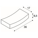 SLV Plaster Wall luminaire GL 102 CURVE, white plaster, R7s 78mm