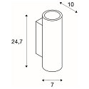 SLV Wall luminaire PLASTRA Tube, plaster, white, 2xGU10