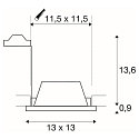 SLV Gips-Einbauleuchte PLASTRA Downlight, GU10, eckig, wei�