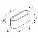 SLV Wandleuchte OSSA 180, Up/Down, oval, R7s 78mm / QT-DE12 max.100W, Schwarz