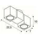 SLV Wand- und Deckenleuchte ALTRA DICE II, 2x GU10, horizontal + vertikal drehbar, Wei�