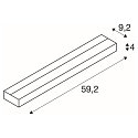 SLV LED Wandleuchte SEDO 14, Up/Down, 59.2cm, 230V / sek. 500mA, SMD 17W 3000K 1300lm, Glas satiniert, Alu geb�rstet