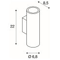 SLV Wandleuchte ENOLA B UP/DOWN, H�he 22cm, 2x GU10 QPAR51, IP20, Aluminium, messing