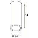 SLV Ceiling luminaire ENOLA B CL-1, IP20, � 6,7cm / H 14cm, GU10 QPAR51, aluminium, white