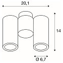 SLV Wand- und Deckenstrahler ENOLA B DOUBLE, 2-flammig, 2x GU10 QPAR51, IP20, dreh- und schwenkbar, Aluminium, wei�