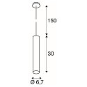 SLV Pendant luminaire ENOLA B PD-1, IP20, GU10 QPAR51, � 6,7cm / H 30cm, aluminium, white