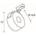 SLV LED 3-Phasen-Strahler KALU TRACK LED PHASE, 13W 3000K 970lm 95�, dimmbar, kardanisch, wei�, CRi>90