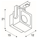 SLV LED 3-Phasen Strahler EURO CUBE, W�rfelform, CRi >90, kardanisch, inkl. Adapter, schaltbar, 26W 3000K 2470lm 60�, schwarz