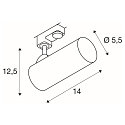 SLV 3-Phasen Premium LED Strahler HELIA 50 TRACK, 230V / 500mA, 11W 3000K 810lm 35�, CRi >90, dimmbar, Schwarz