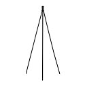 Standleuchte FENDA II, TRIPOD, H�he 133.5cm, E27, mit Schalter, ohne Schirm, Aluminium, schwarz
