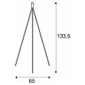 SLV Standleuchte FENDA II, TRIPOD, H�he 133.5cm, E27, mit Schalter, ohne Schirm, Aluminium, chrom