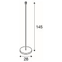 SLV Standleuchte FENDA I, GERADE, H�he 145cm, E27, mit Fu�schalter, ohne Schirm, Aluminium, schwarz