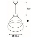 Pendelleuchte / Reflektorleuchte PARA 380, � 38cm, E27 max. 20W (LED)