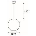 SLV Pendelleuchte ROTOBALL 25 wei�, E27, max. 24W