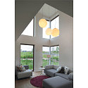 SLV Pendelleuchte ROTOBALL E27, silbergrau, weisser Kunststoff, E27, max. 60W