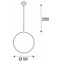 SLV Pendelleuchte ROTOBALL E27, silbergrau, weisser Kunststoff, E27, max. 60W