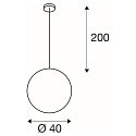 SLV Pendelleuchte ROTOBALL 40, wei�, E27, max. 24W