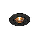 SLV PIREQ QPAR51 ROUND DOWNLIGHT, IP20, Einbau, � 9.3cm, GU10 max. 50W, kardanisch, inkl. Clipfedern, Mattschwarz
