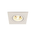 SLV PIREQ QPAR51 SQUARE DOWNLIGHT, IP20, Einbau, 9 x 9cm, GU10 max. 50W, kardanisch, inkl. Clipfedern, Mattweiss