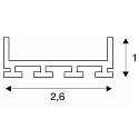 GLENOS Profi-Profil 2609-200, Aufbau-/Einbauprofil, 2m, ohne Abdeckung, schwarz matt